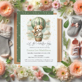 Invitación Oh Boy Adventure Puppy Hot Air Balloon Baby Shower