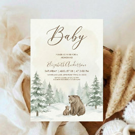 Invitación Oh Boy Adventure Woodland Bear Baby Shower