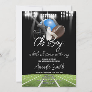 Invitación Oh Boy American Football Little Star Baby Shower