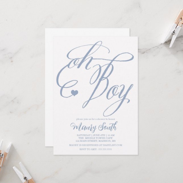 Invitación OH BOY Baby shower (Anverso/Reverso In Situ)