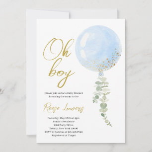 Invitación Oh Boy Baby Shower