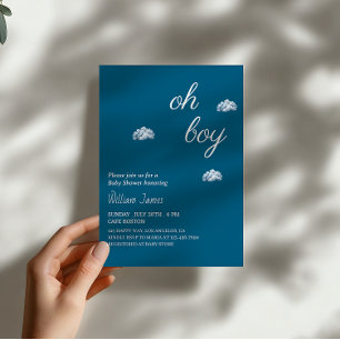 Invitación Oh Boy Baby Shower - Diseño de nube