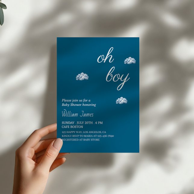 Invitación Oh Boy Baby Shower - Diseño de nube (Subido por el creador)