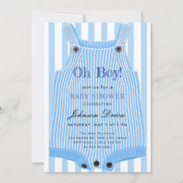 Invitación Oh Boy Baby Shower Invitation | Blue Watercolor