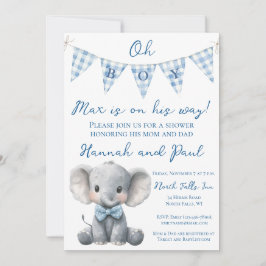 Invitación Oh Boy Baby Shower Invitation with Book Request