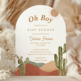 Invitación Oh Boy Baby Shower Southwestern Boho Desert