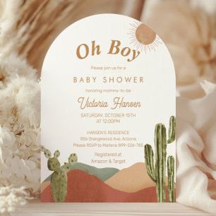 Invitación Oh Boy Baby Shower Southwestern Boho Desert