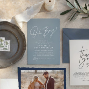 Invitación oh Boy baby showscript moderno bebé elegante