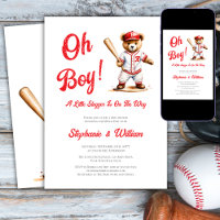 Oh Boy Baseball Baby Shower Cuear Bear