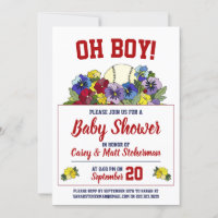Oh Boy Baseball en Baby Shower de flores