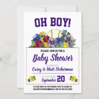 Oh Boy Baseball en Baby Shower de flores