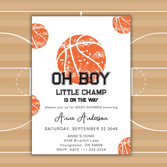 Invitación Oh Boy Basketball Game Sport Fiesta Baby Shower (Subido por el creador)