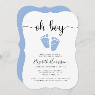 Invitación Oh Boy Blue Baby Shower