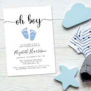 Invitación Oh Boy Blue Baby Shower