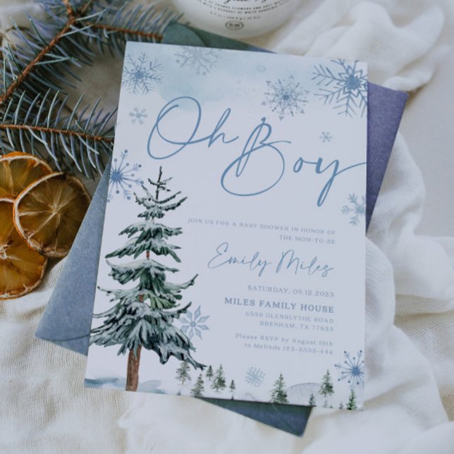 Invitación Oh Boy Blue Invierno Fiesta de Bebé (Subido por el creador)