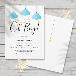 Invitación Oh Boy Blue Twinkle Twinkle Baby Shower | Espolvor