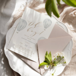 Invitación Oh Boy - Boy Baby Shower Hot Air Balloon