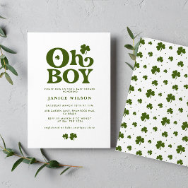 Invitación Oh Boy Charm St. Patrick's Day Baby Shower