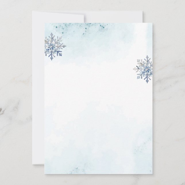 Invitación Oh Boy Cute Blue Deer Snowflake Baby Shower (Reverso)