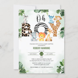 Invitación Oh Boy Cute Jungle Safari Baby Shower