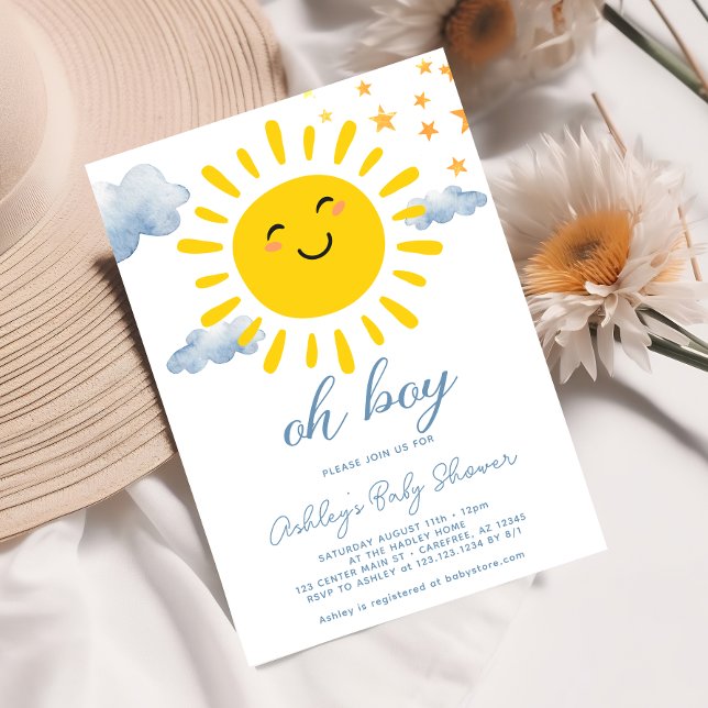 Invitación Oh Boy Cute Sunshine Baby Shower (Subido por el creador)