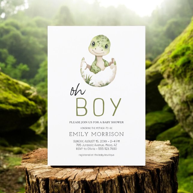 Invitación Oh Boy Dinosaur Cut Baby Shower (Subido por el creador)