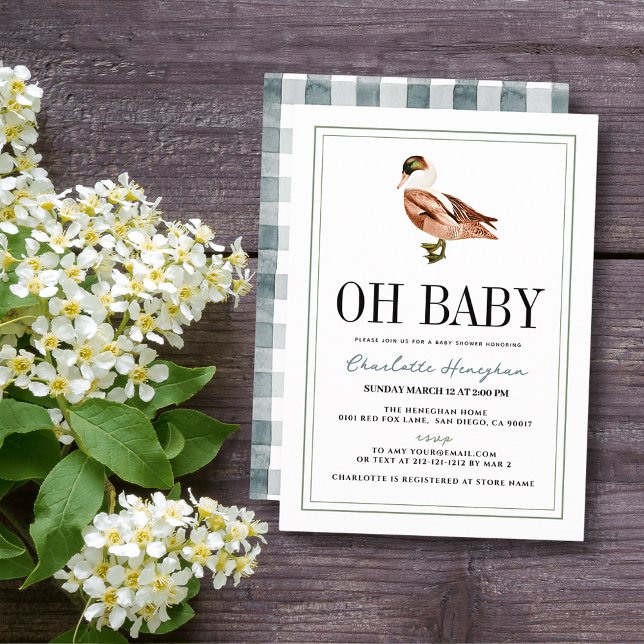 Invitación Oh Boy Duck/Mallard Classic Boy Baby Shower (Subido por el creador)