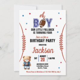 Invitación Oh Boy El Tema Del Fútbol Cualquier Cumpleaños De