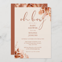 Oh Boy Floral Otoño Caída Baby Shower