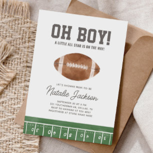Invitación Oh Boy Football Baby Shower