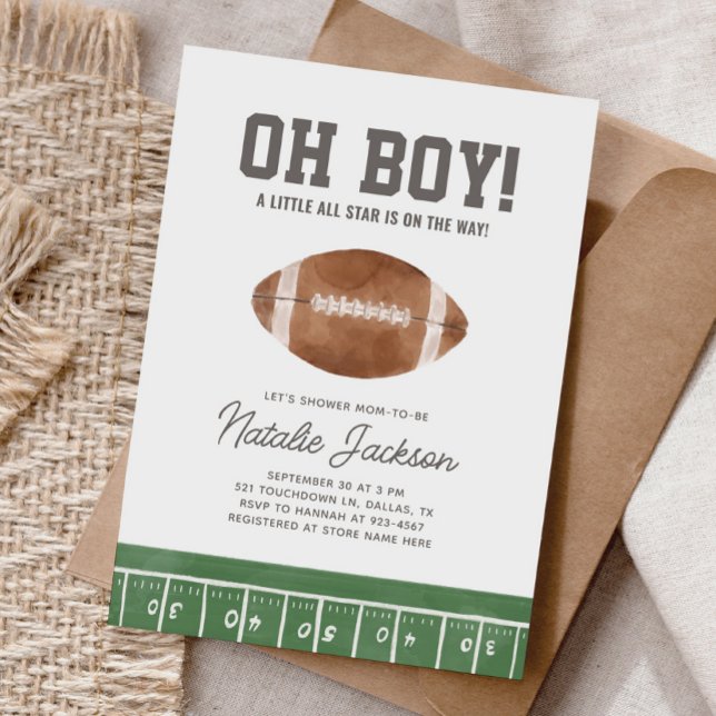 Invitación Oh Boy Football Baby Shower (Subido por el creador)