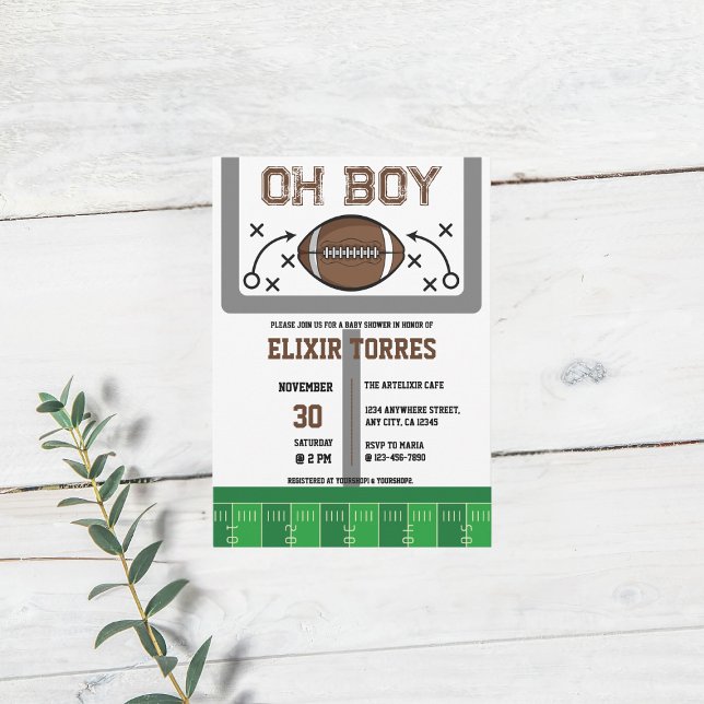 Invitación Oh Boy Football Baby Shower (Subido por el creador)