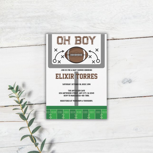 Invitación Oh Boy Football Baby Shower (Subido por el creador)