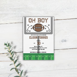 Invitación Oh Boy Football Baby Shower
