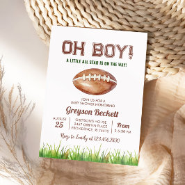 Invitación Oh Boy Football Baby Shower