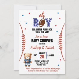 Invitación Oh Boy Football Theme Baby Shower