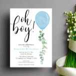 Invitación Oh Boy globo verde eucalipto bebé ducha<br><div class="desc">Para una personalización más avanzada de este diseño,  simplemente seleccione el botón "Personalizar It" de arriba.</div>