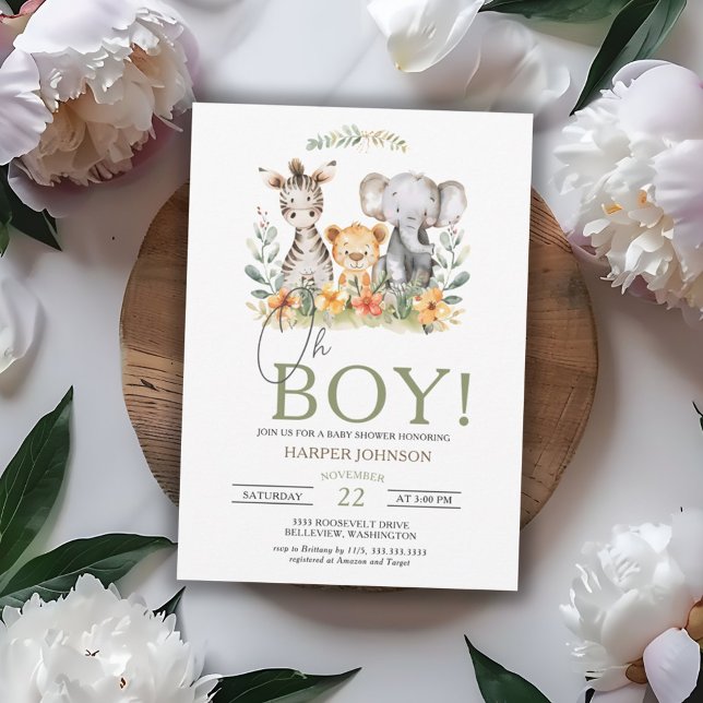Invitación Oh Boy Jungle Safari Baby Shower (Subido por el creador)