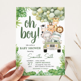 Invitación Oh Boy Jungle Safari Baby Shower