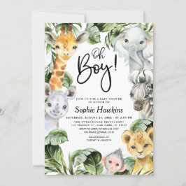 Invitación Oh Boy Jungle Safari Baby Shower