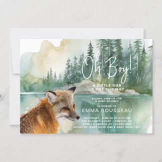 Invitación Oh Boy Little Fox Baby Shower