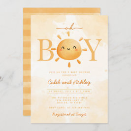 Invitación Oh Boy Little Ray of Sunshine Sun Baby Shower