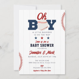 Invitación Oh Boy Little Slugger Baseball Baby Shower