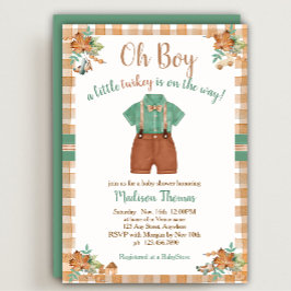 Invitación Oh Boy Little Turkey Baby Shower