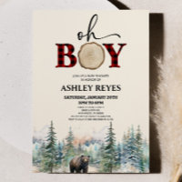 Oh Boy Lumberjack Woodland Forest Bear Baby Shower