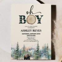 Oh Boy Lumberjack Woodland Forest Bear Baby Shower