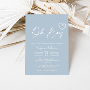 Invitación Oh Boy Minimalista Baby Shower moderno