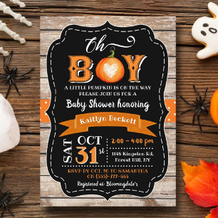 Invitación "Oh Boy" Pumpkin Baby Shower
