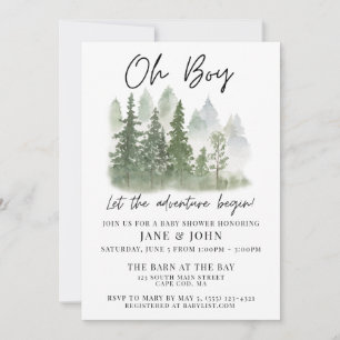 Invitación "Oh Boy, que empiece la aventura" Baby Shower