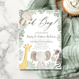 Invitación Oh Boy Safari Animal Boy's Baby Shower